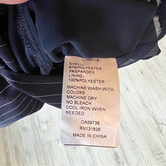 Luna Navy Pinstripe Keyhole Shoulder Dress - Picture 6 of 6